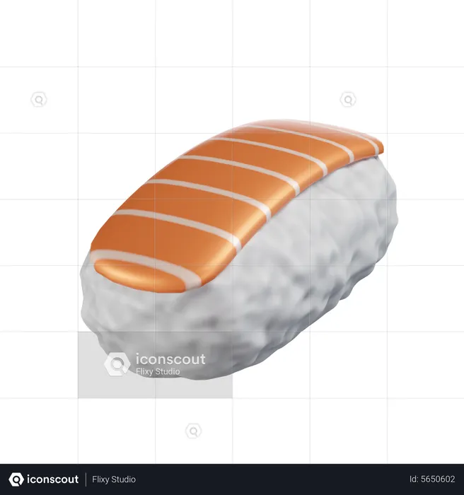 Sushi nigiris de salmón  3D Icon