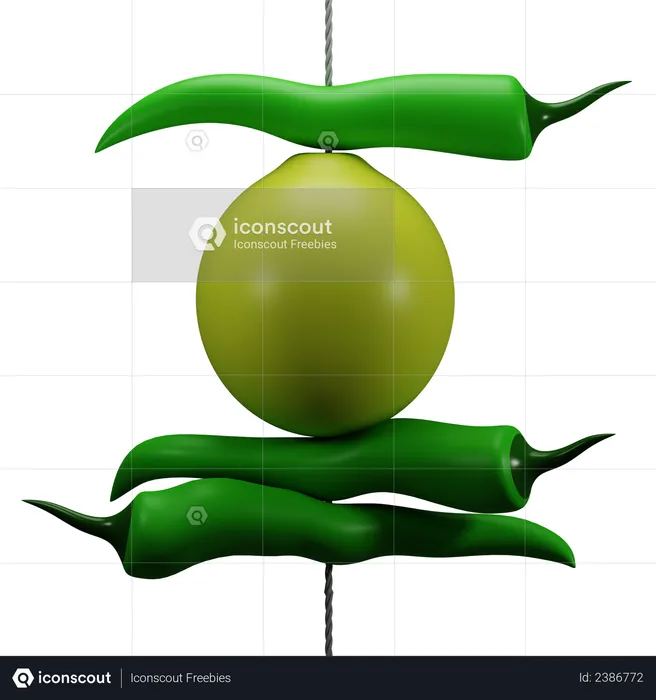 Nimbu and Mirchi  3D Illustration