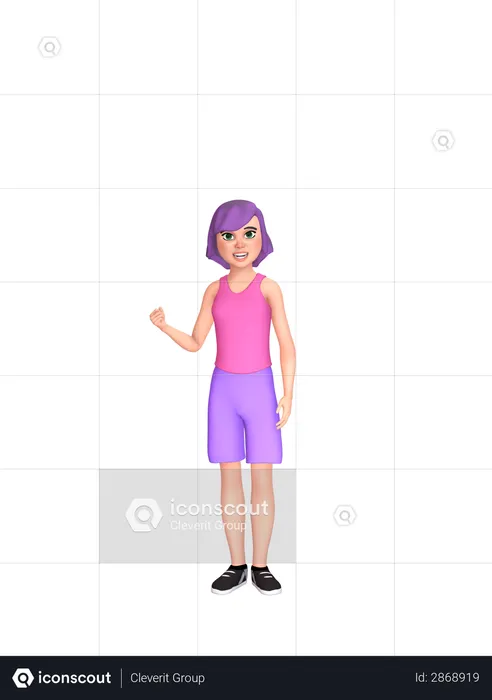 Chica en forma y saludable  3D Illustration