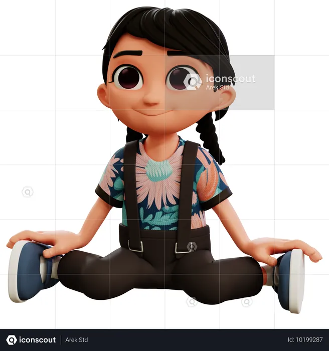 Niña sentada  3D Illustration