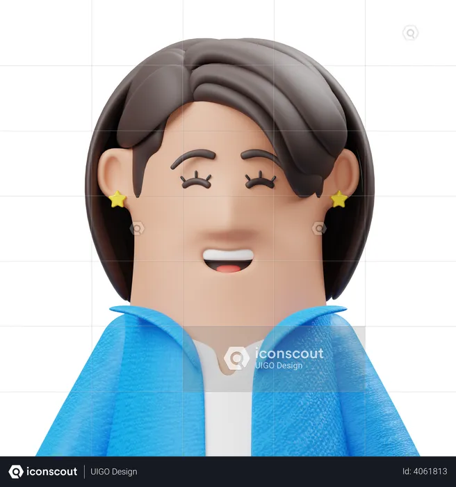 Niña sonriente  3D Illustration