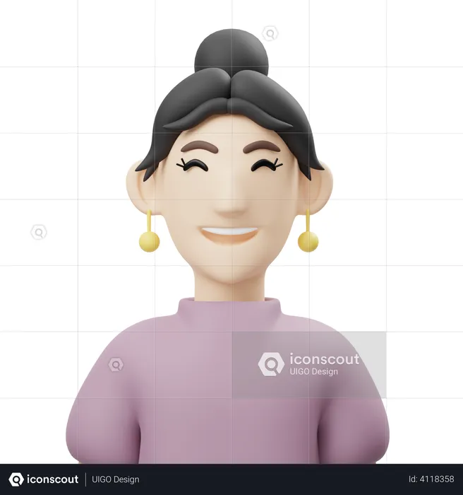 Sonriente chica  3D Illustration