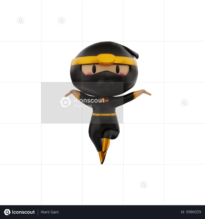 Ninja  3D Illustration