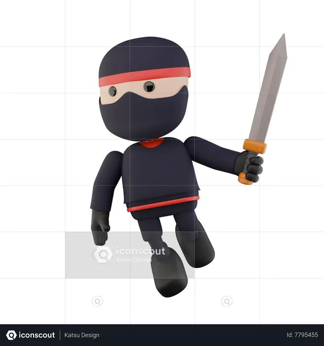 Crianças Ninja  3D Illustration