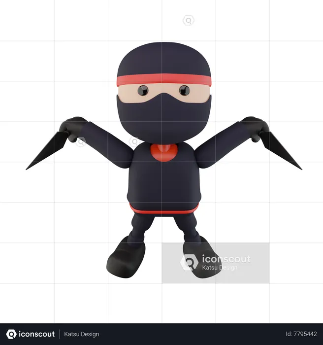 Enfants ninjas  3D Illustration