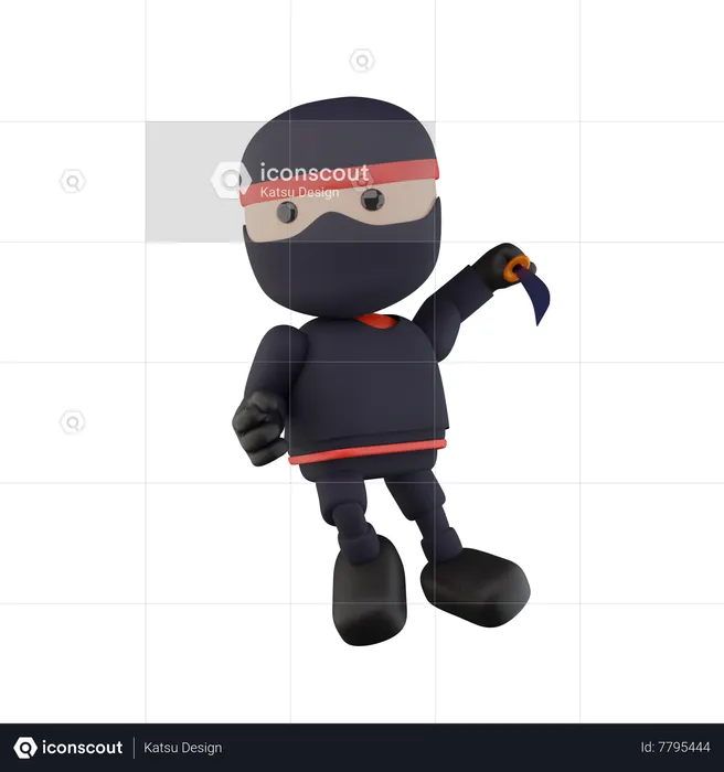 Enfants ninjas  3D Illustration