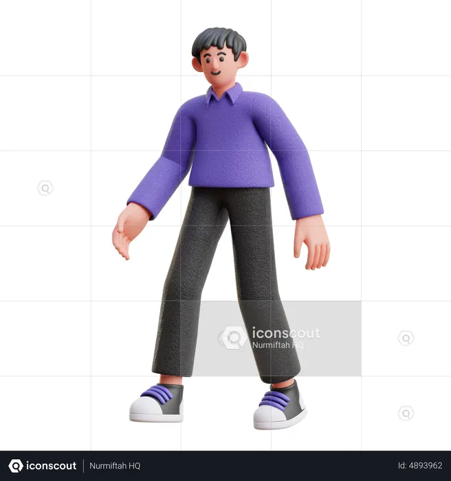 Niño en pose de caminar  3D Icon