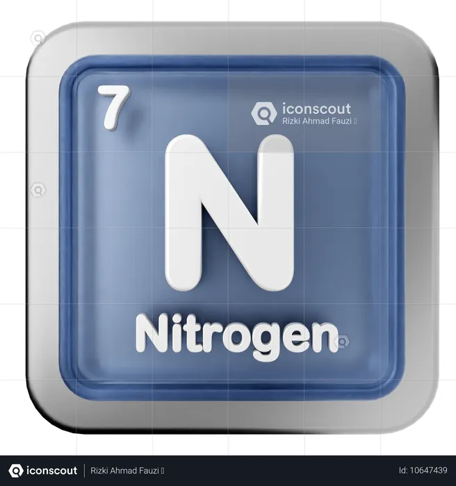 Nitrogen Periodic Table  3D Icon