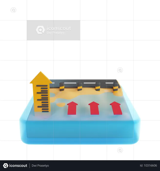 LE NIVEAU DE LA MER AUGMENTÉ  3D Icon
