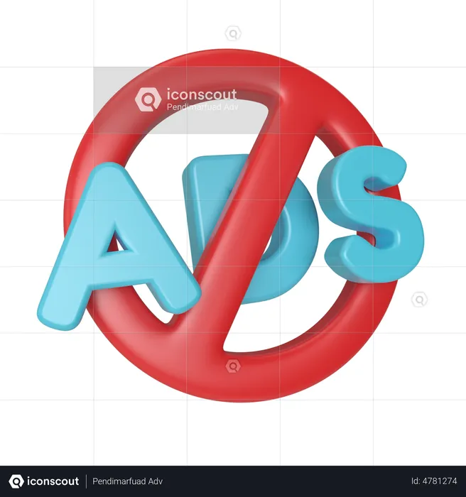 No Ads  3D Illustration