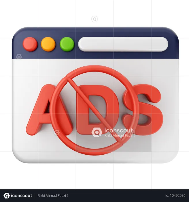 広告なしのインターネットセキュリティ  3D Icon