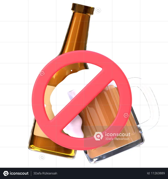 No Alcohol  3D Icon