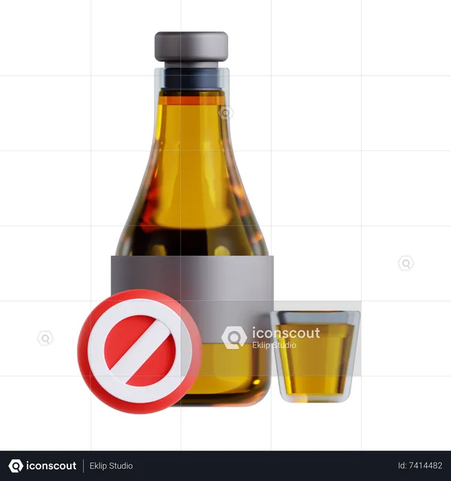 No Alkohol  3D Icon
