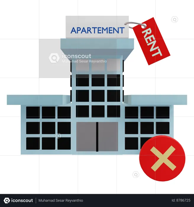 No Apartment For Rent  3D Icon