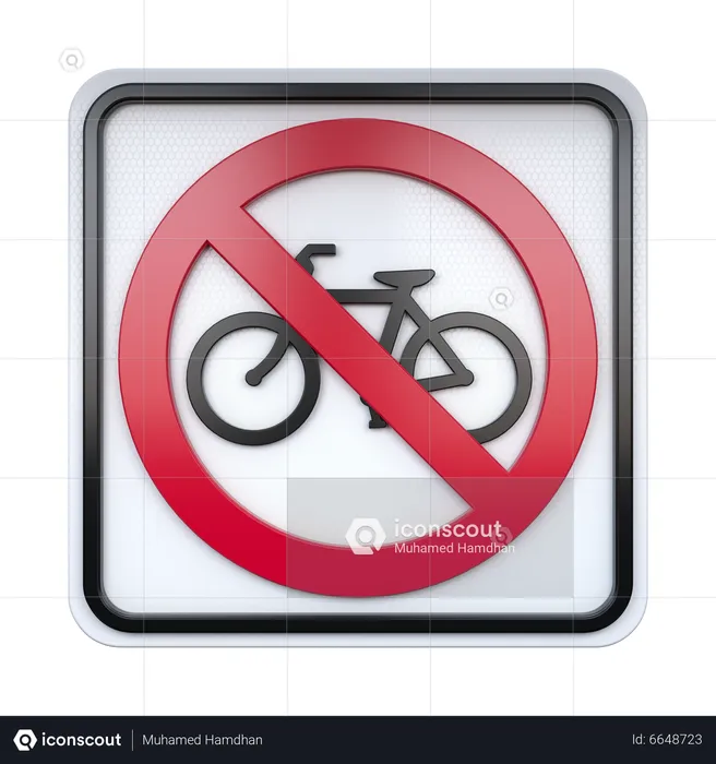 No Bicycle Sign  3D Icon