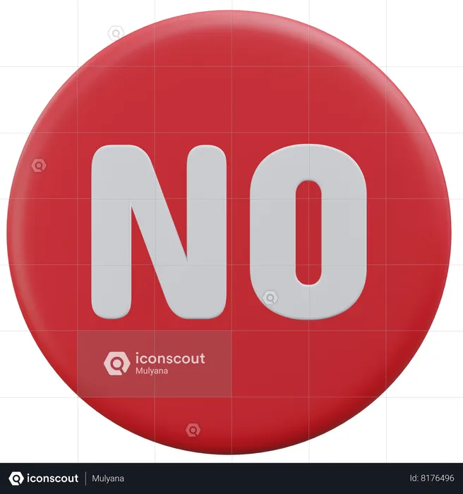 No Button  3D Icon