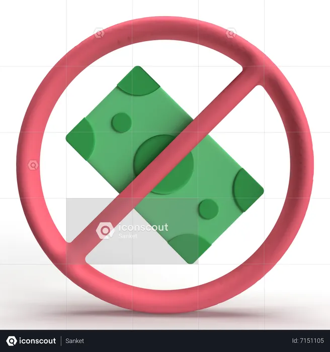 No Cash  3D Icon