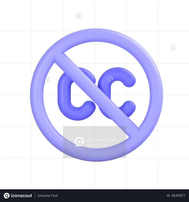 No Creative Commons  3D Icon