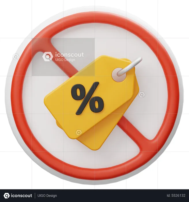 No Discount  3D Icon