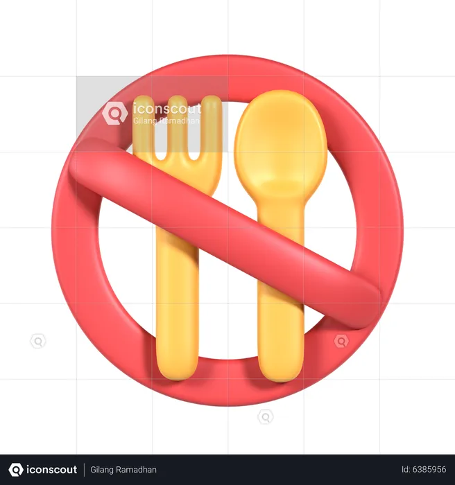 No Eating  3D Icon