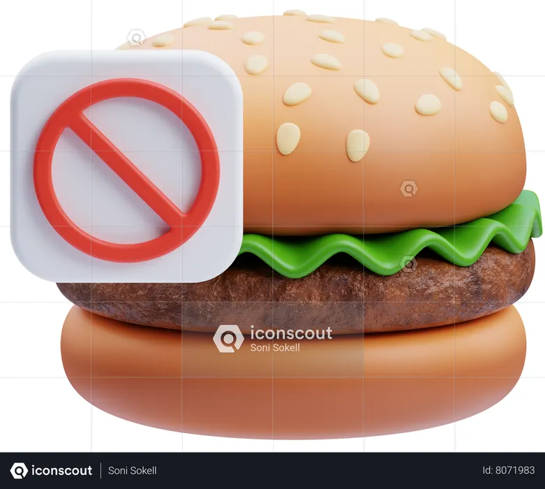 No Eating  3D Icon