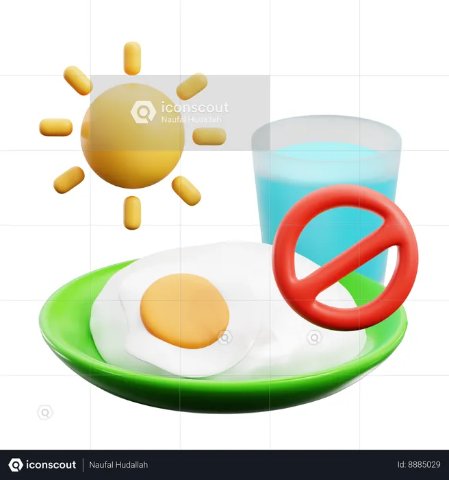 No Eating Sign  3D Icon