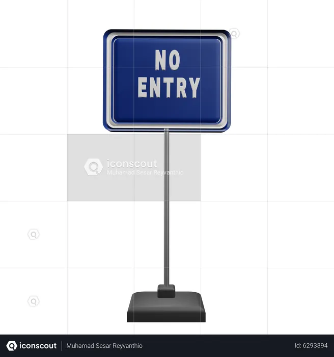 No Entry Board  3D Icon