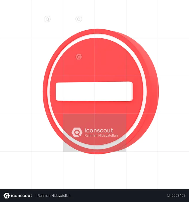 No Entry Sign  3D Icon