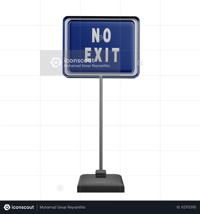 No Exit Sign  3D Icon