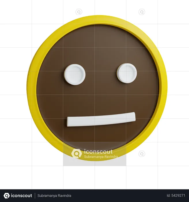 No Expression Sentiment Emoji 3D Icon