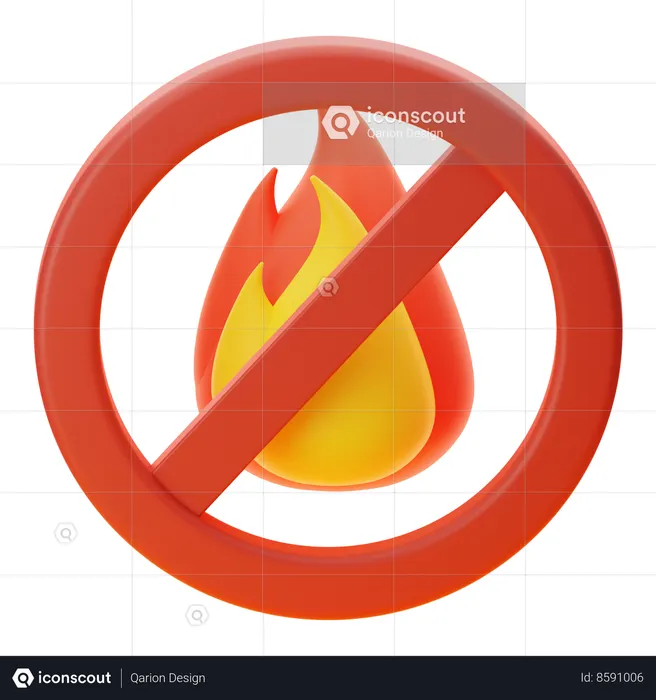 NO FIRE  3D Icon