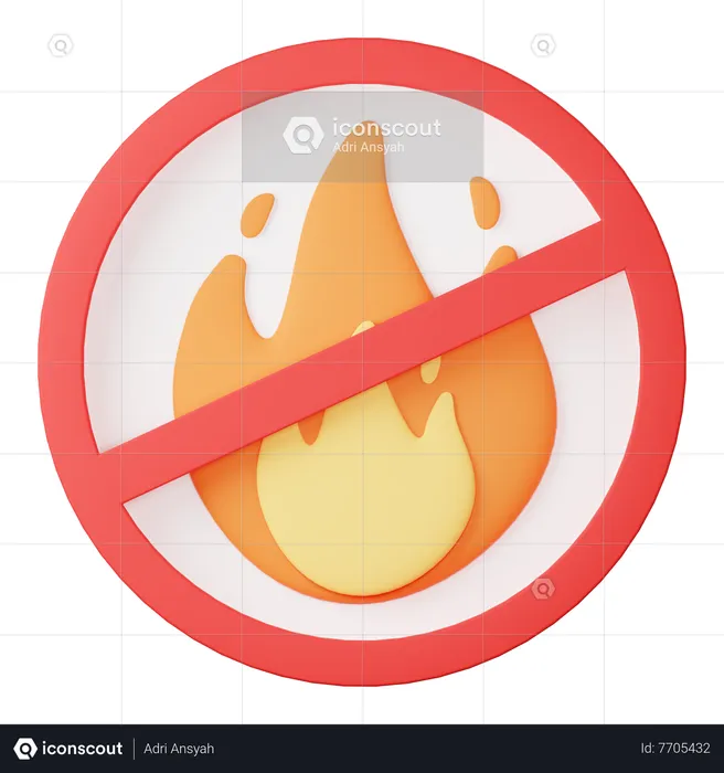 No fire  3D Icon