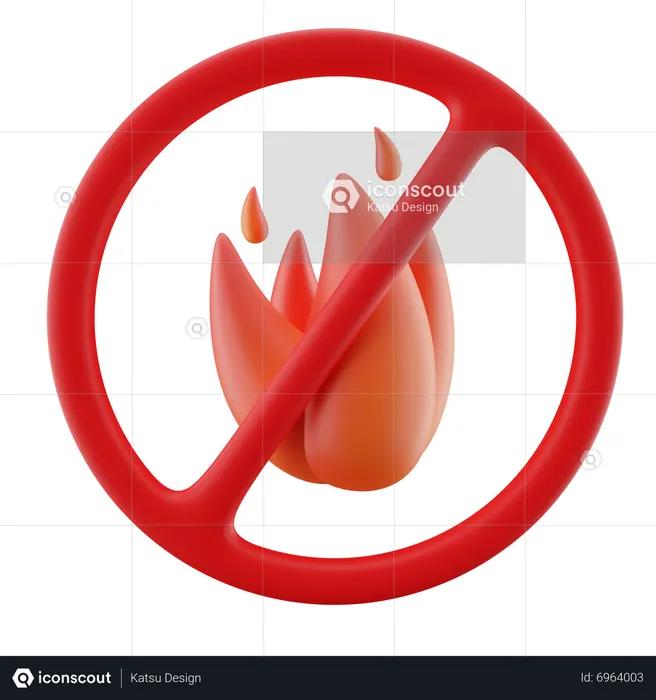 No Fire Sign  3D Icon