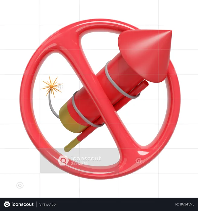 No Fireworks  3D Icon