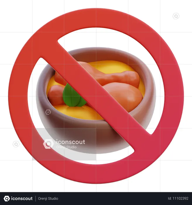 음식이 없다  3D Icon