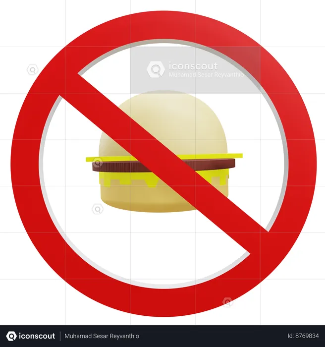 No Food At A Library  3D Icon