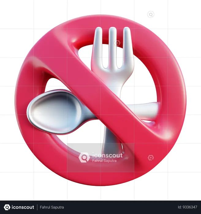 No Food Sign  3D Icon