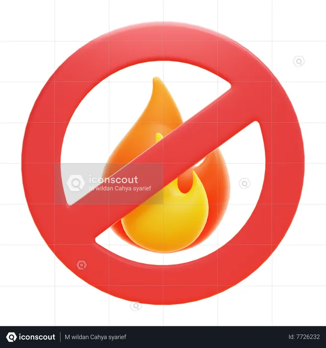 No fuego  3D Icon