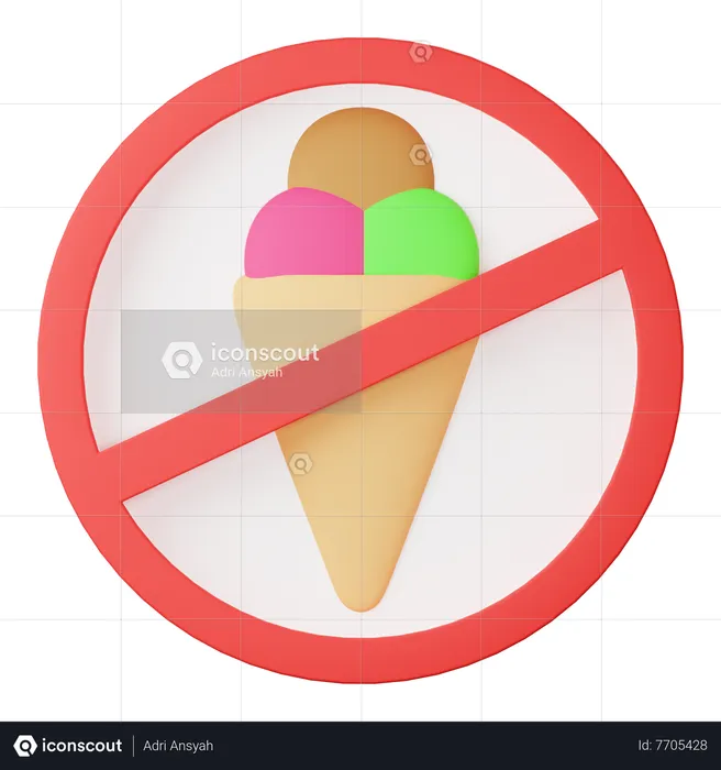 No ice cream  3D Icon