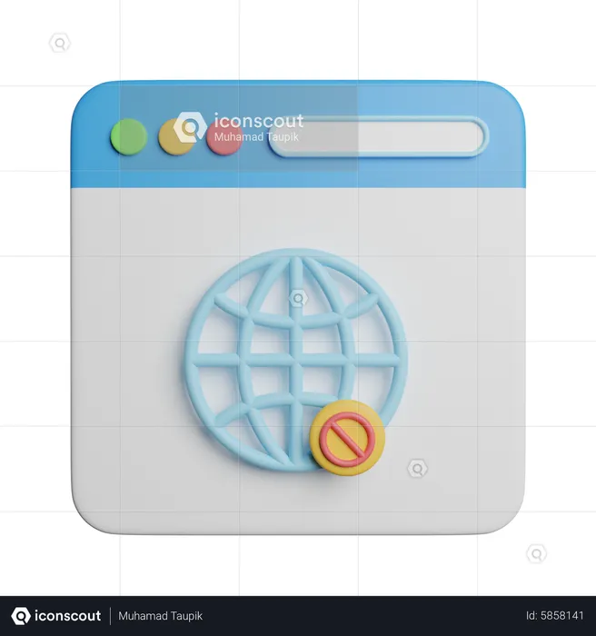 No Internet Browser  3D Icon