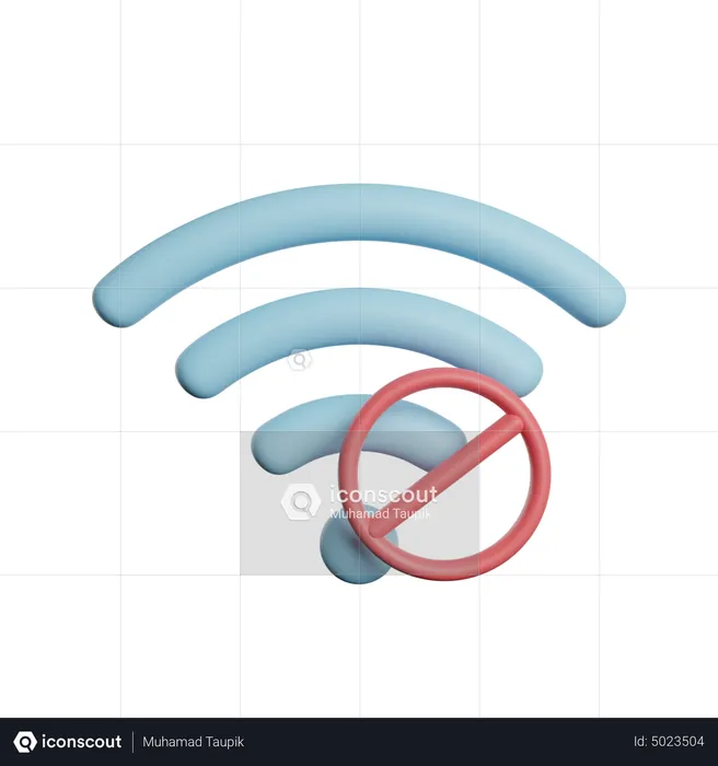 No Internet Network Signal  3D Icon