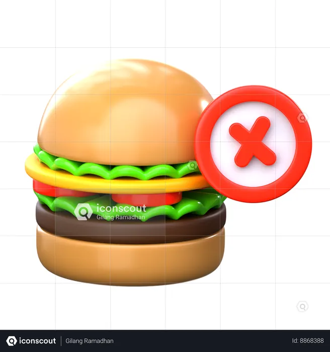 No Junk food  3D Icon