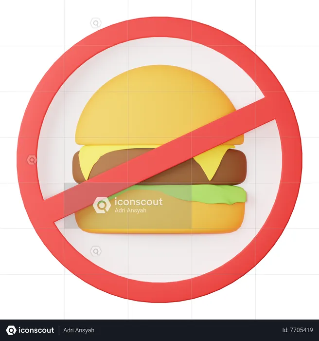 No junk food  3D Icon