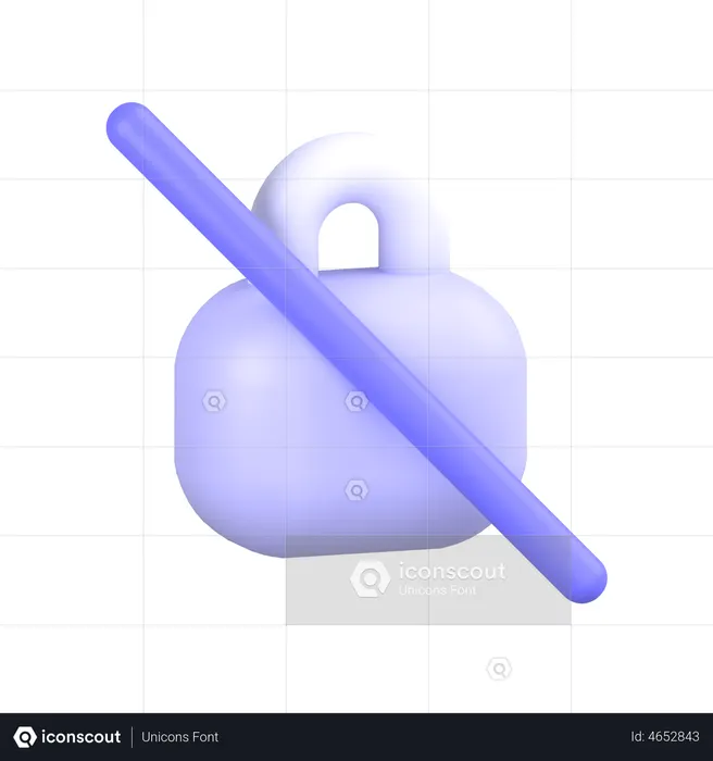 No Lock  3D Icon