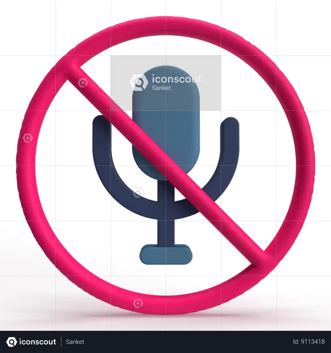 No Microphone  3D Icon