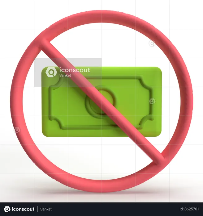 No Money  3D Icon