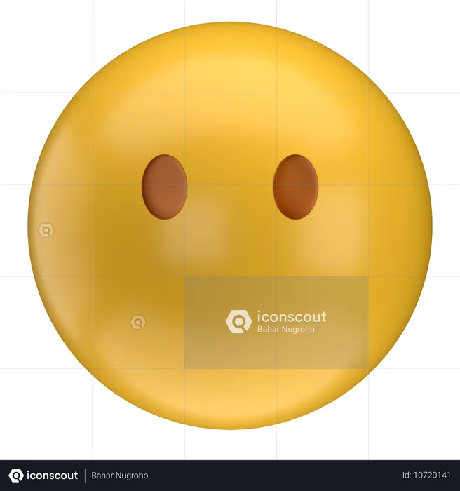 입 이모티콘 없음 Emoji 3D Icon