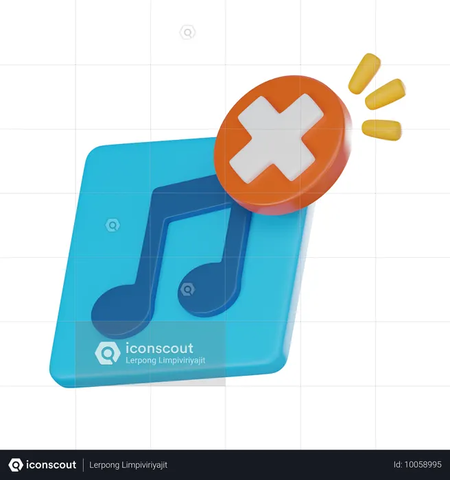 No Music  3D Icon