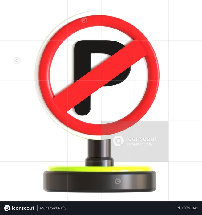 No Park Traffic Sign  3D Icon