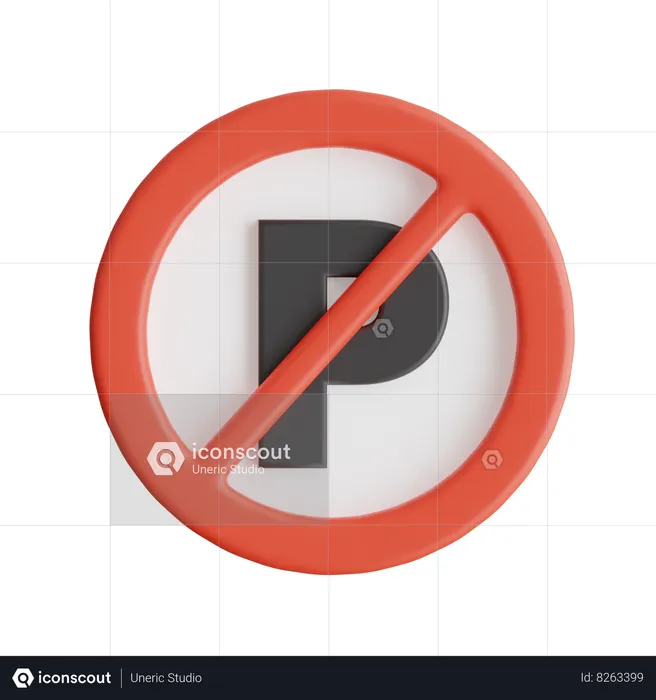 No Parking  3D Icon